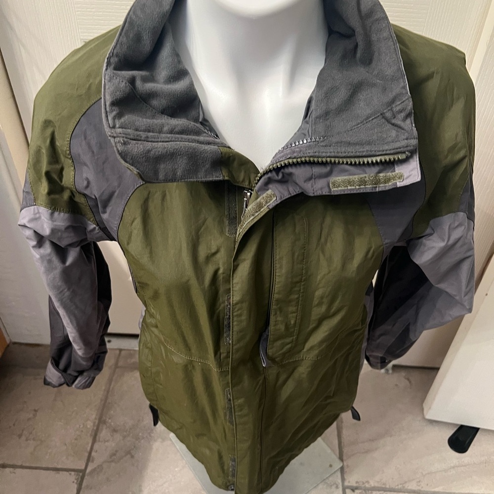 The North Face Olive and Charcoal Jacket Youth